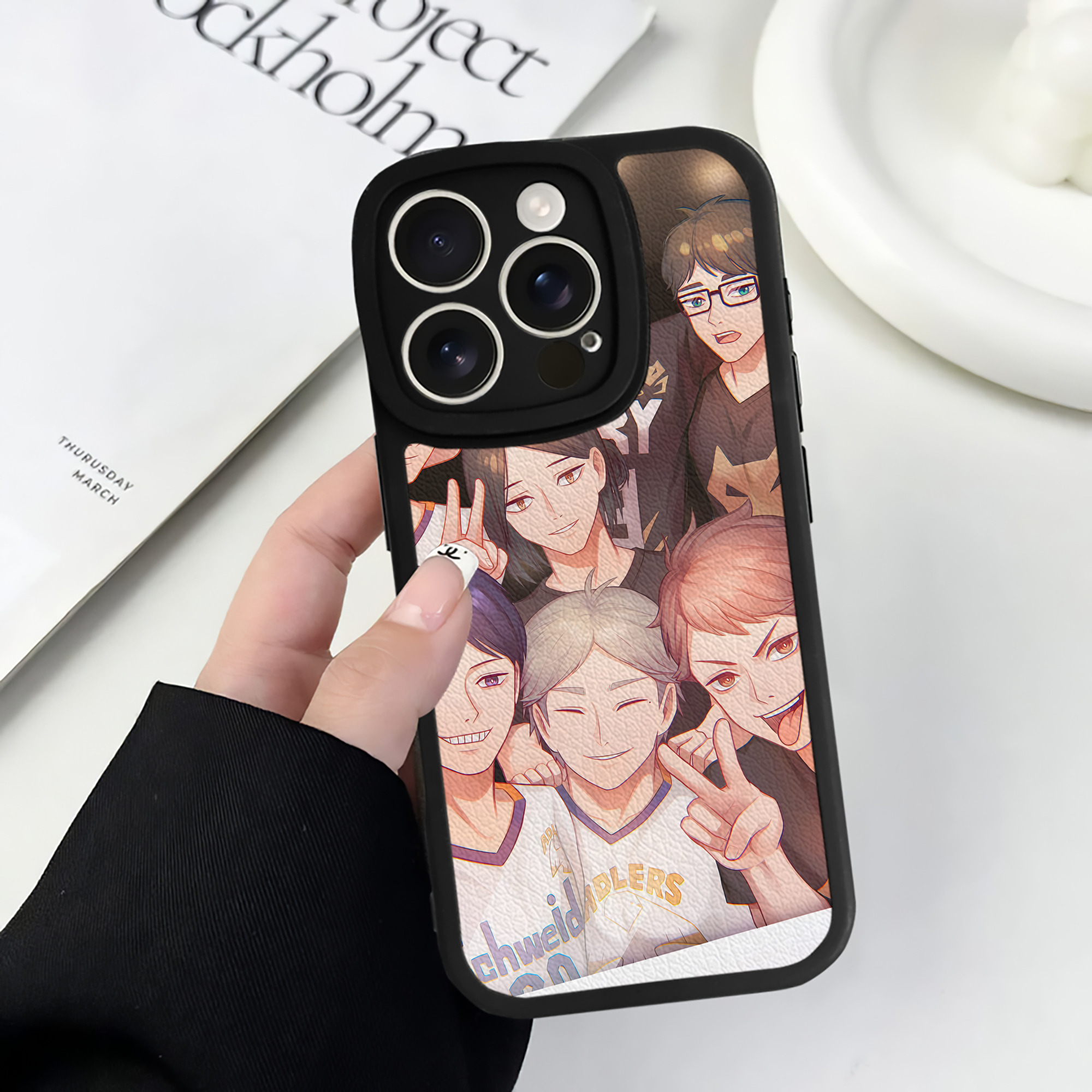 （画像用） ハイキュー!! Haikyu!! 【iPhone 16シリーズ対応】シリコンスマホケース（レザー調） 材質：シリコン